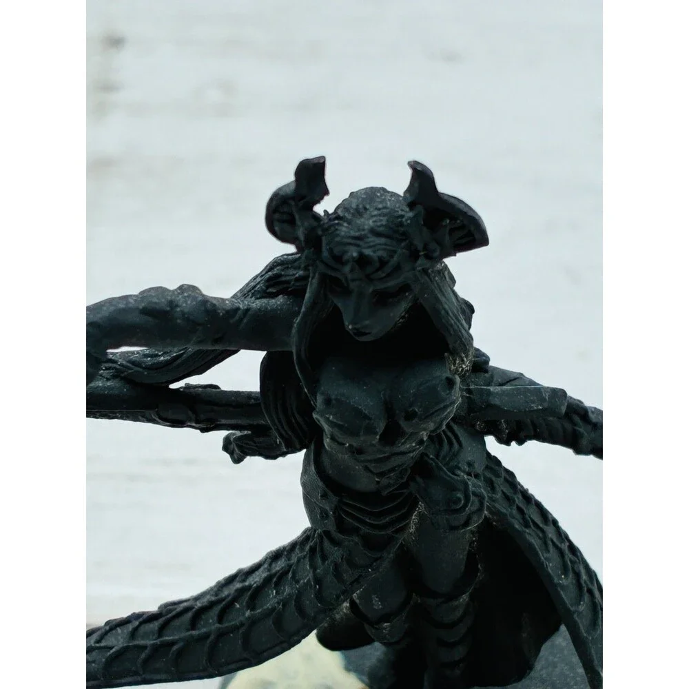 Vintage Metal Fantasy Sorceress Demon Miniature Figure As Is For Parts Or Repair